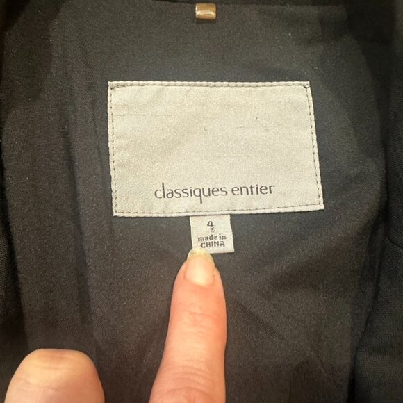 Classiques Entier Blazer Womens Black Size 4 Pleated Pockets 2 Botton Shoulder - Picture 4 of 10